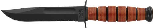 5.25" SHRT W/LTHR USMC SERRTDKA-BAR FIGHTING/UTILITY KNIFE - American Ordnance