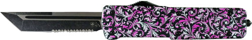 3.5" D2 BLACK TANTO ALUMINUM!TEMPLAR KNIFE LARGE OTF PINK - American Ordnance