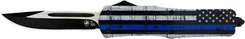 THE BLUE 3.5" BLK DROP POINTTEMPLAR KNIFE LARGE OTF BACK - American Ordnance