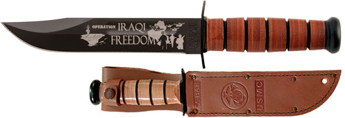 FREEDOM 7" W/LEATHER SHTH USMCKA-BAR USMC OPERATION IRAQI - American Ordnance