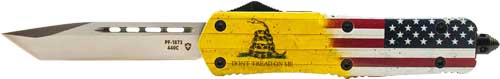 TREAD ON ME 3.5" SILVER TANTOTEMPLAR KNIFE LARGE OTF DON'T - American Ordnance