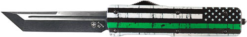 THE GREEN 3.5" TANTO ALUMINUMTEMPLAR KNIFE LARGE OTF BACK - American Ordnance