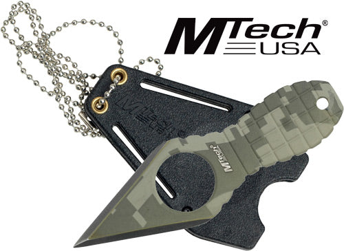 NECK KNIFE W/SHEATH STONEWASHMC MTECH 2.25" SPEAR POINT - American Ordnance