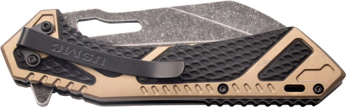 FOLDER BLACK/FDEMC USMC 3.75" WHARNCLIFFE - American Ordnance