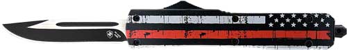THE RED 3.1" BLK DROP POINTTEMPLAR KNIFE SLIM OTF BACK - American Ordnance