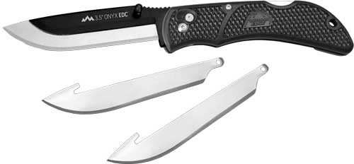 FOLDING BLADE BLACK BLISTER PKOUTDOOR EDGE 3.5" ONYX EDC - American Ordnance