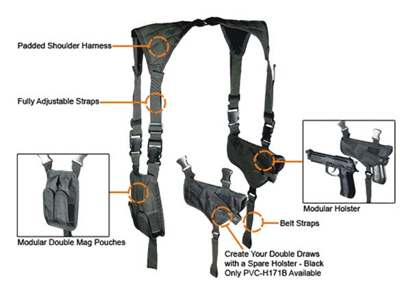 SHOULDER HOLSTER BLACKUTG HOLSTER LE HORIZONTAL - American Ordnance