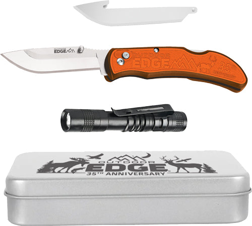 FLASHLIGHT & TIN 2BLDS PROMO!OUTDOOR EDGE RAZOR CARRY 3" W/ - American Ordnance