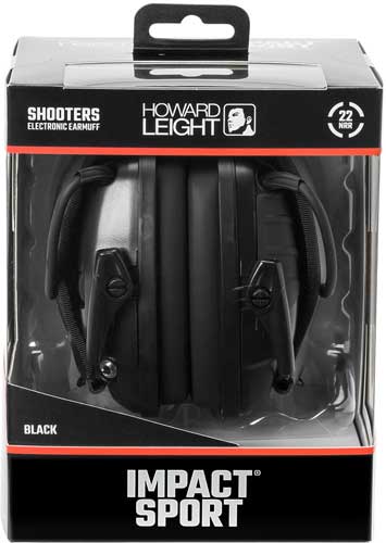 BLACK ELECTRONIC MUFF NRR22HOWARD LEIGHT IMPACT SPORT - American Ordnance
