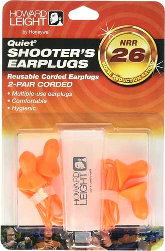 W/CORD & CASE 2-PAIR PACKHOWARD LEIGHT QUIET EAR PLUGS - American Ordnance