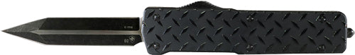 DIAMONDPLATE 2.75" D2 BLK DAGRTEMPLAR KNIFE SMALL OTF ALUM - American Ordnance