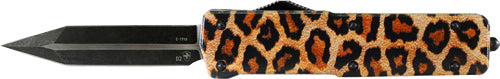 LEOPARD 2.75" BLACK DAGGERTEMPLAR KNIFE SMALL OTF ALUM - American Ordnance
