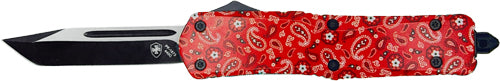 BANDANA 2.75" BLACK TANTOTEMPLAR KNIFE SMALL OTF RED - American Ordnance