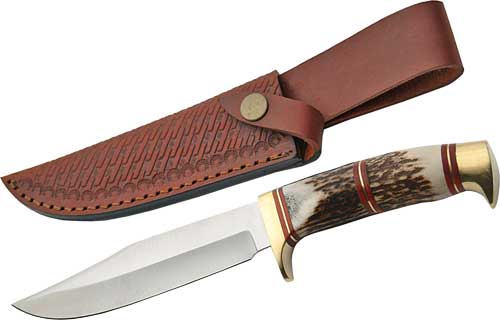 WOLF STAG HUNTER W/SHEATHSZCO STEEL STAG 5.75" STEEL - American Ordnance