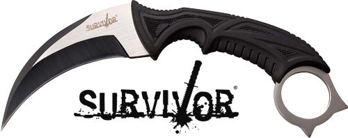 W/SHEATH BLACK/STONEWASHMC SURVIVOR 4" HAWKBILL BLADE - American Ordnance
