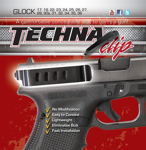 CLIP FOR GLOCK EXCEPT 42/43TECHNA CLIP HANDGUN RETENTION - American Ordnance