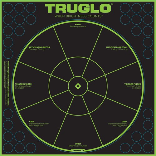HANDGUN DIAGNOSTIC 12"X12" 6PKTRUGLO TRU-SEE REACTIVE TARGET - American Ordnance