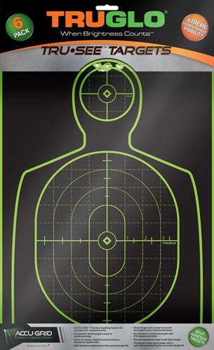 HANDGUNNER 12" X 18" 6-PACKTRUGLO TRU-SEE REACTIVE TARGET - American Ordnance