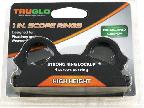 PICATINNY/WEAVER W/4 SCREWSTRUGLO RINGS 1" HIGH MATTE - American Ordnance