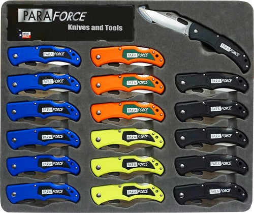 KNIFE SET 18 KNIVES PER DISPLYACCUSHARP PARAFORCE LOCK BACK - American Ordnance