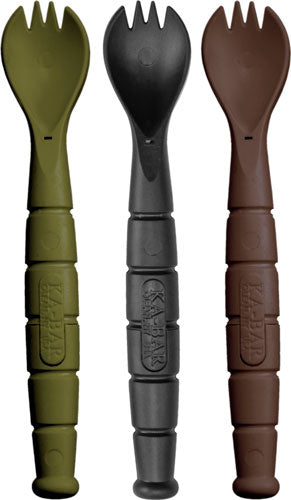 3 PACK OD GREEN/BLACK/BROWNKA-BAR MIL-SPEC SPORK/KNIFE - American Ordnance