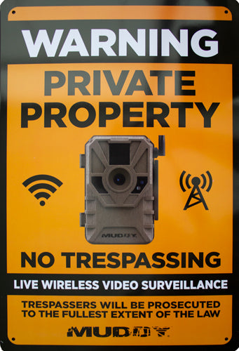 SURVEILLANCE SIGN 8"X12" 1EAMUDDY LIVE WIRELESS VIDEO - American Ordnance