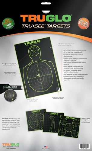HANDGUNNER 12" X 18" 12-PACKTRUGLO TRU-SEE REACTIVE TARGET - American Ordnance