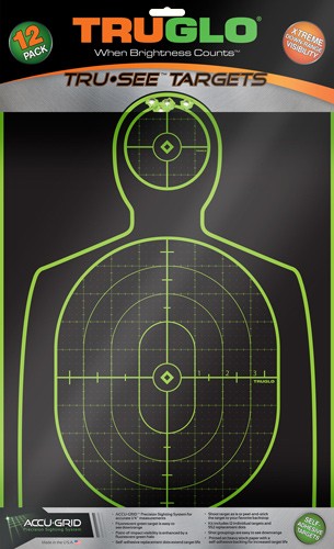HANDGUNNER 12" X 18" 12-PACKTRUGLO TRU-SEE REACTIVE TARGET - American Ordnance