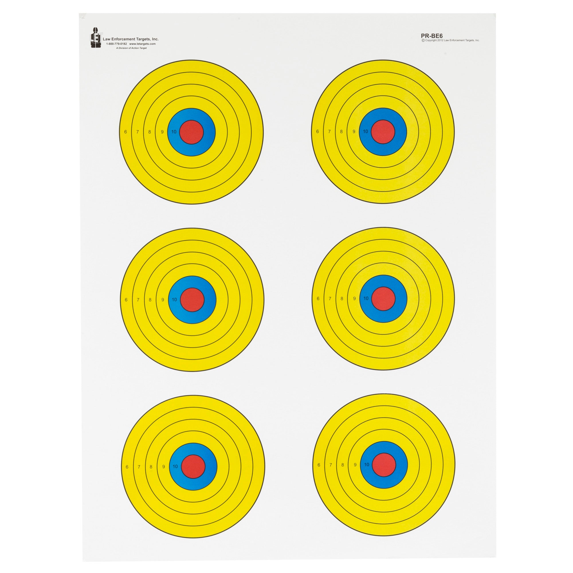 ACTION TGT BRIGHT 6 BULLSEYE 100PK - American Ordnance