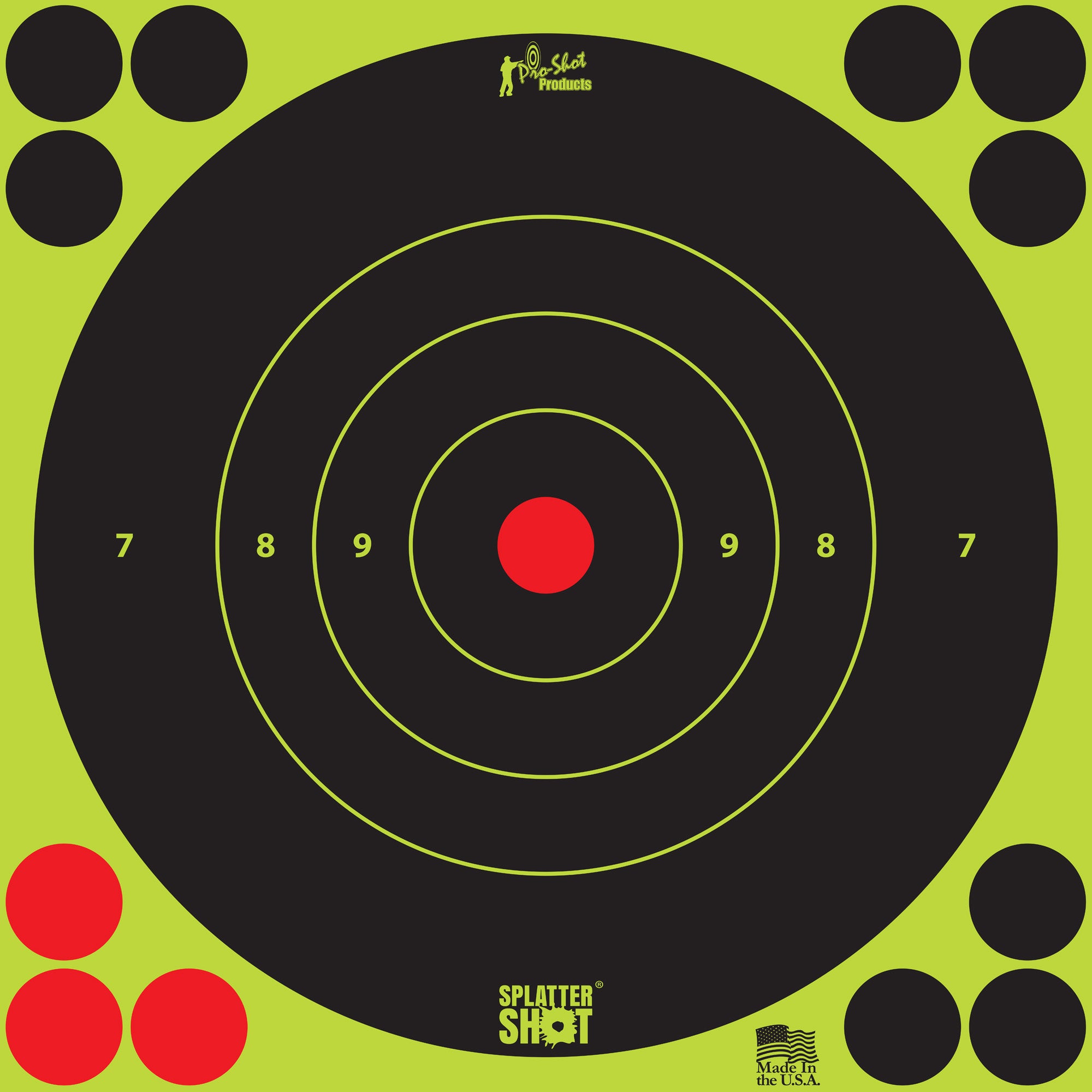 PRO-SHOT TARGET 8" GRN BULLSEYE 6PK - American Ordnance