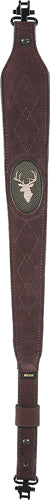 SWIVELS  BROWN LEATHERALLEN SUED DEER HEAD SLING W/ - American Ordnance