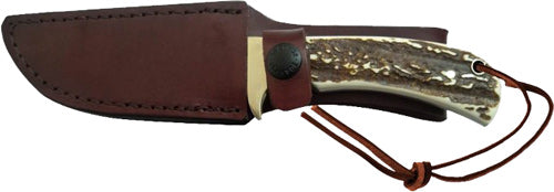 CAPER W/LEATHER SHEATHUNCLE HENRY KNIFE STAGLON 4" - American Ordnance