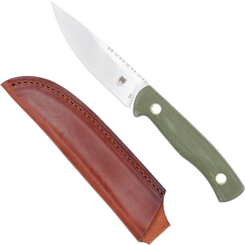 OD GREEN D2 W/LEATHER SHEATHCOBRATEC KOONSMAN 4" FIXED BLD - American Ordnance
