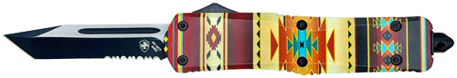 SADDLE BLANKET 3.5" BLK TANTO!TEMPLAR KNIFE LARGE OTF RED - American Ordnance