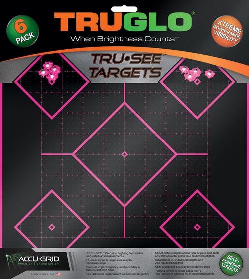 5 DAIMOND 6-PACK PINKTRUGLO TRU-SEE REACTIVE TARGET - American Ordnance