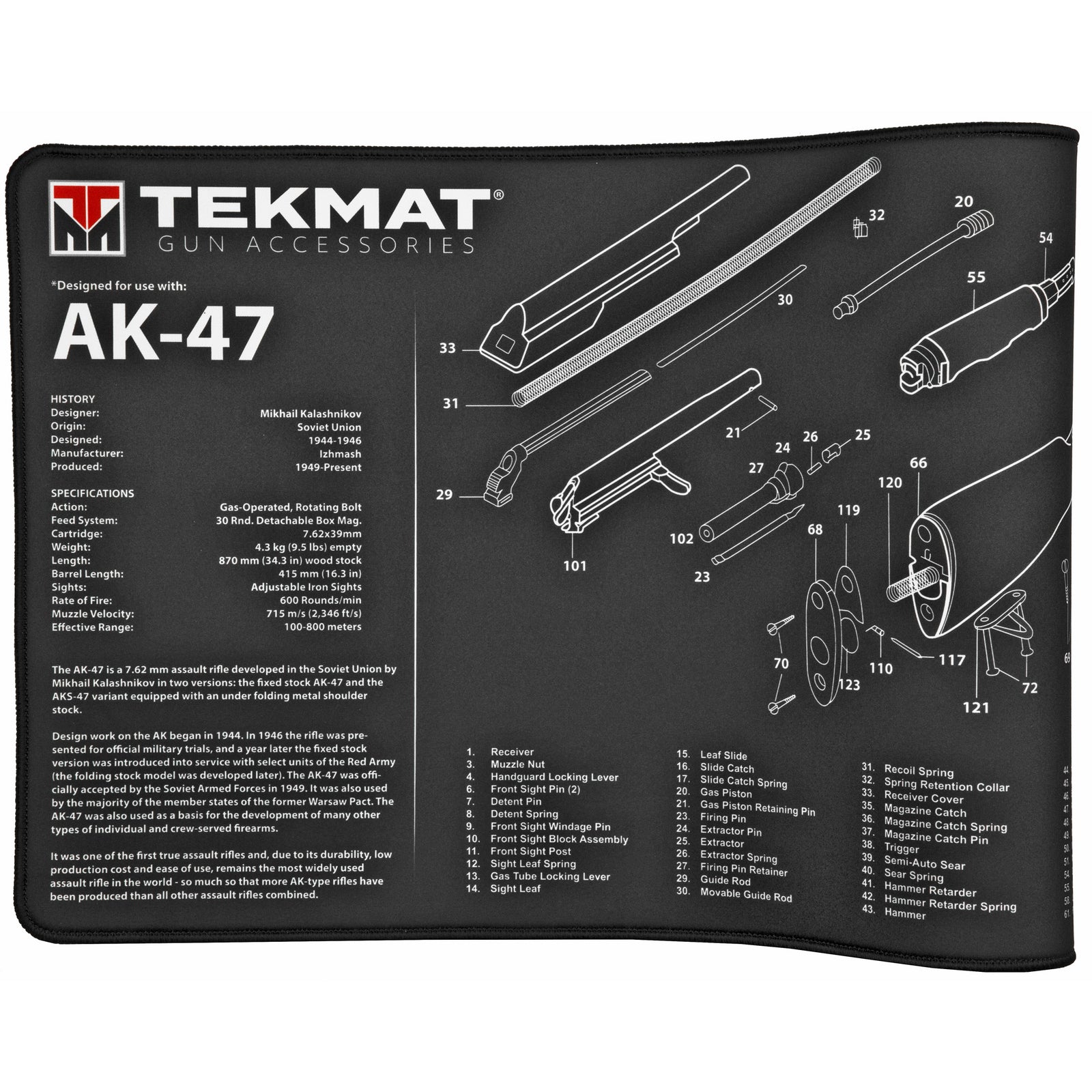 TEKMAT ULTRA RIFLE MAT AK47 BLK - American Ordnance