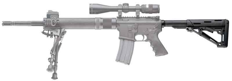 BLACK MIL-SPEC W/BUFFER TUBEHOGUE AR-15 COLLAPSIBLE STOCK - American Ordnance