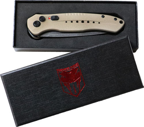 AUTO 3" D2 FDE/STNWSH BLK BLDCOBRATEC DIABLO SIDE BUTTON - American Ordnance