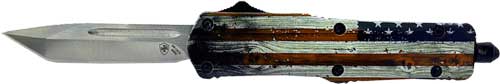 US FLAG 2.75" SILVER TANTOTEMPLAR KNIFE SMALL OTF WOOD - American Ordnance