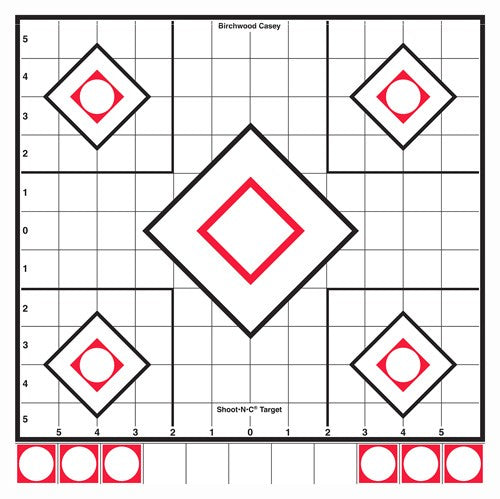 WHITE/BLACK SIGHT-IN 5 TARGETSB/C TARGET SHOOT-N-C 12" - American Ordnance