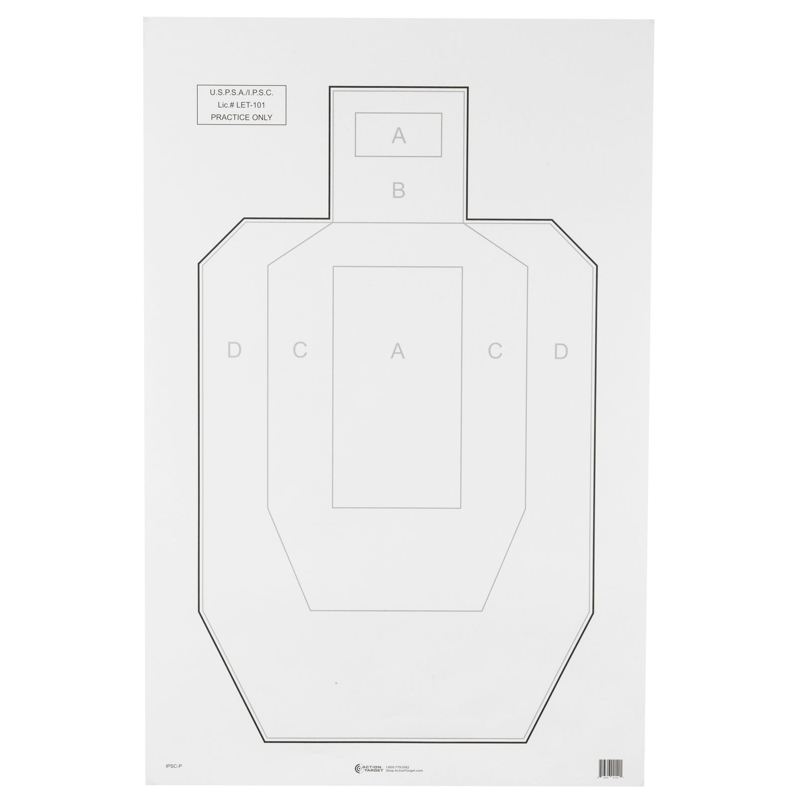 ACTION TGT USPSA PAPER 100PK - American Ordnance