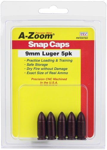 LUGER 5-PACKA-ZOOM METAL SNAP CAP 9MM - American Ordnance