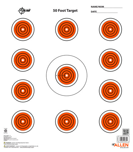 13-PK 12"X12"ALLEN EZ AIM 11 SPOT TARGET - American Ordnance