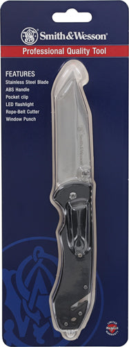 " W/LED FLASHLIGHT PROMO Q4<S&W KNIFE EDC CLIP FOLDER 3.25 - American Ordnance