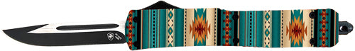 SADDLE BLANKET 3.1" BLACK DP!TEMPLAR KNIFE SLIM OTF TEAL - American Ordnance