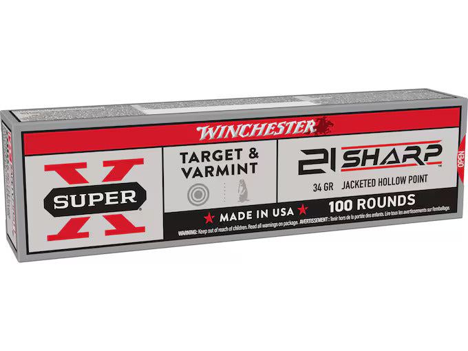 WINCHESTER SUPER X 21 SHARP 34GR JHP 1500 FP 100RD