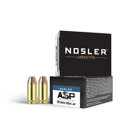 NOSLER ASP 45ACP 185GR HG JHP 20RD