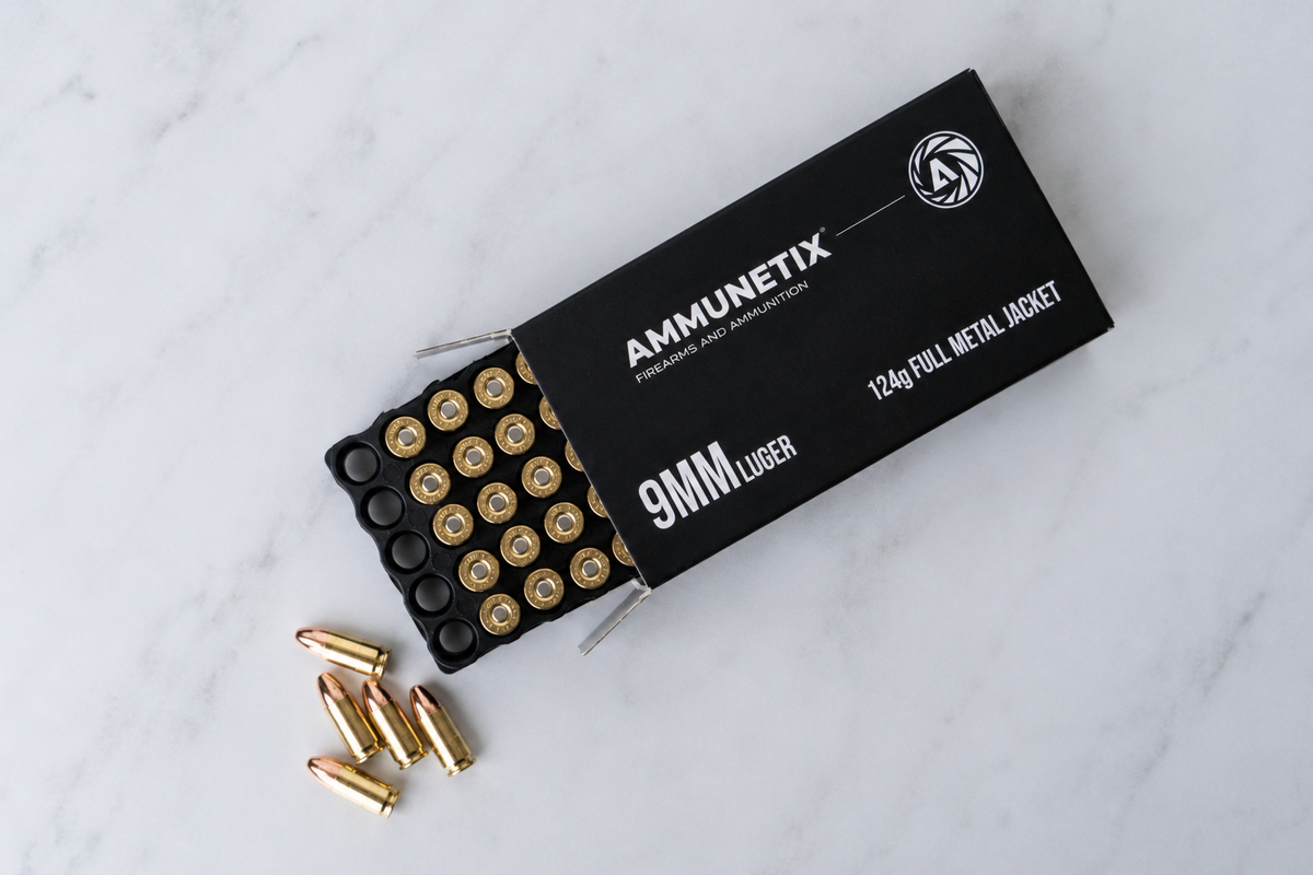 Ammunetix 9mm 124gr FMJ 1000RD Case