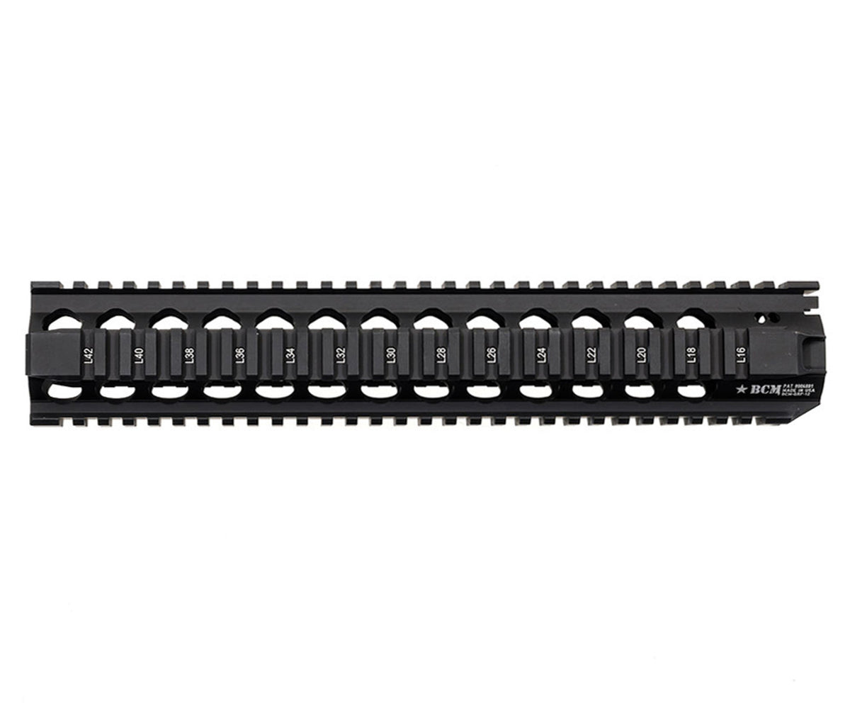 BCM QRF12 RAIL FREE FLOAT 12&quot; BLACK FITS AR-15