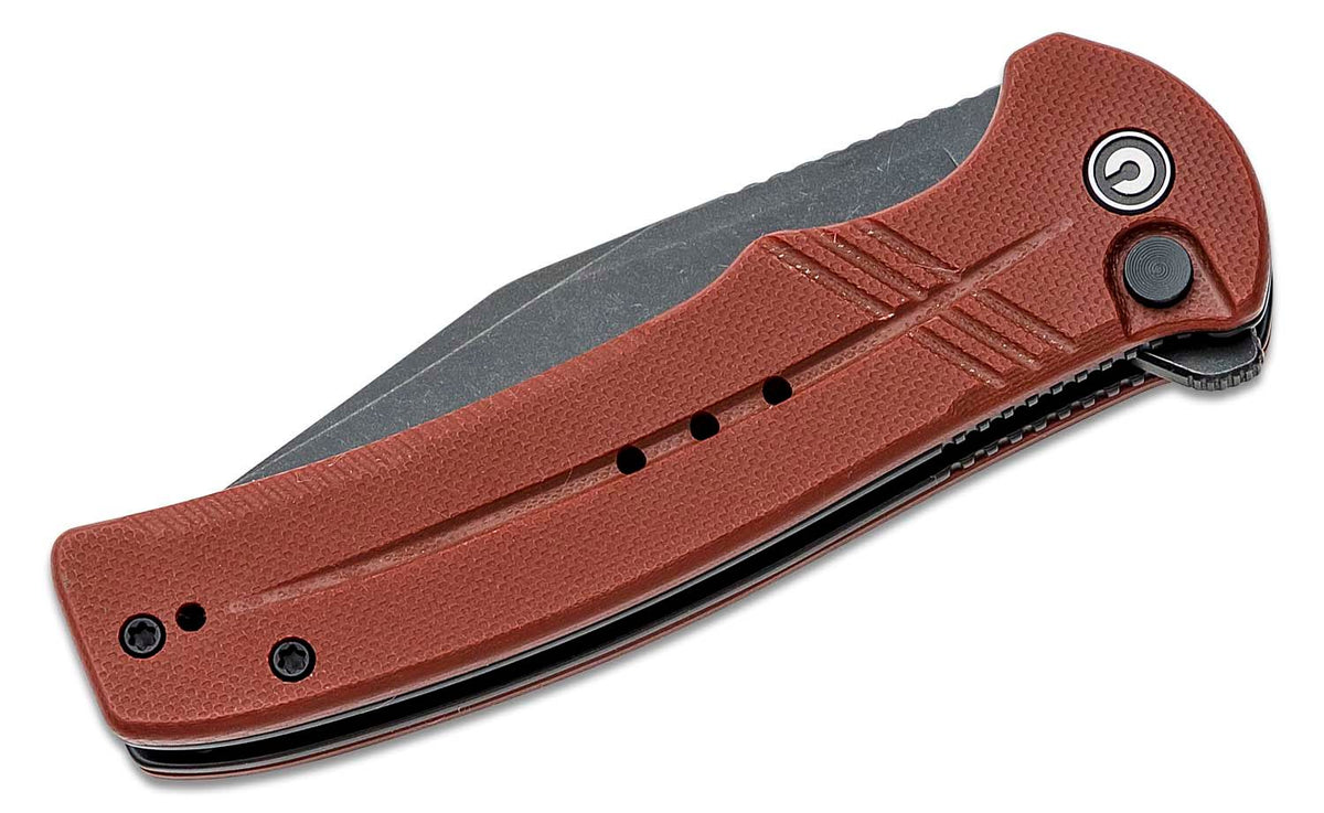BURGUNDY G10/BLACK STONEWASHCIVIVI KNIFE COGENT 3.47"